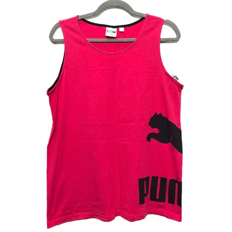 Yoga Tops for Strength and Flexibility -Athletic Tank Top By Puma In Black & Red, Size: M