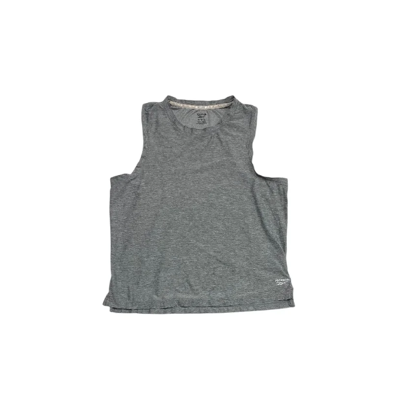 Women's Yoga Tops with Breathable Materials -Athletic Tank Top By Reebok In Grey, Size: M Women's Yoga Tops with Breathable Materials -Athletic Tank Top By Reebok In Grey, Size: M