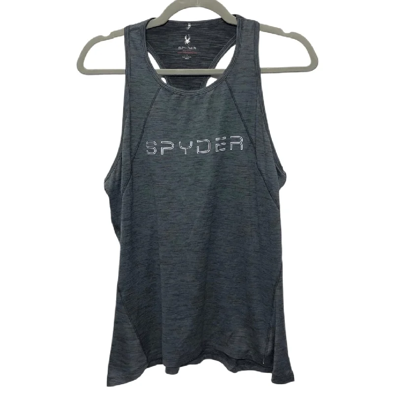 Yoga Tops for Hot Yoga and Stretching -Athletic Tank Top By Spyder In Grey, Size: L