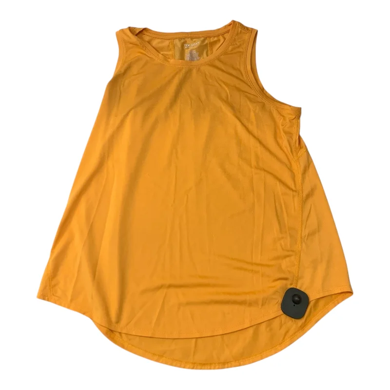 Yoga Tops with Built-In Bras -Athletic Tank Top By Tek Gear In Orange, Size: L