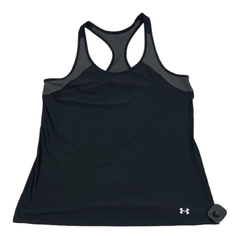 Fitted Yoga Tops with Support -Athletic Tank Top By Under Armour In Black & Grey, Size: M Fitted Yoga Tops with Support -Athletic Tank Top By Under Armour In Black & Grey, Size: M