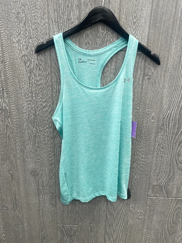 High-Neck Yoga Tops for Yoga Practice -Athletic Tank Top By Under Armour In Blue, Size: Xs High-Neck Yoga Tops for Yoga Practice -Athletic Tank Top By Under Armour In Blue, Size: Xs