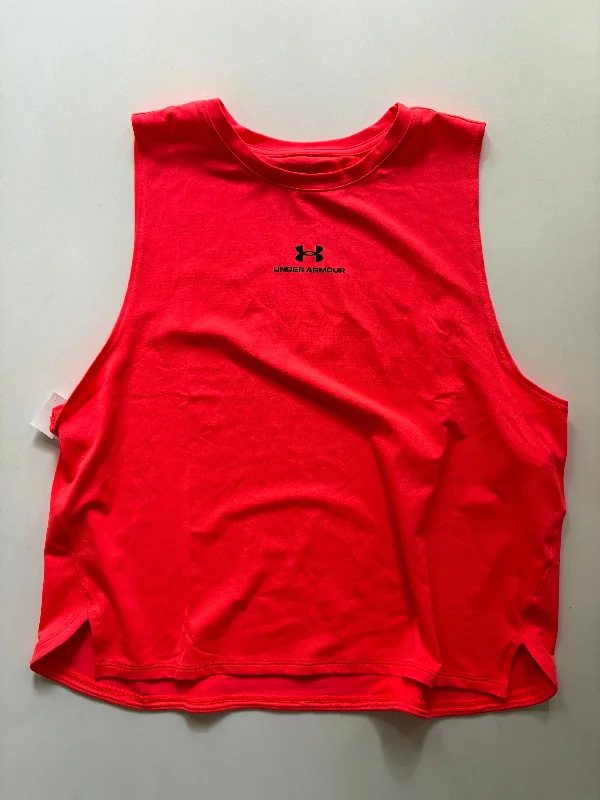 Yoga Tops with Stretchable Fabric for Movement -Athletic Tank Top By Under Armour In Orange, Size: M Yoga Tops with Stretchable Fabric for Movement -Athletic Tank Top By Under Armour In Orange, Size: M