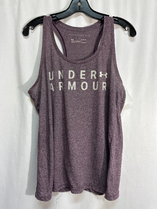 Yoga Tops for Hot Yoga -Athletic Tank Top By Under Armour In Purple, Size: L