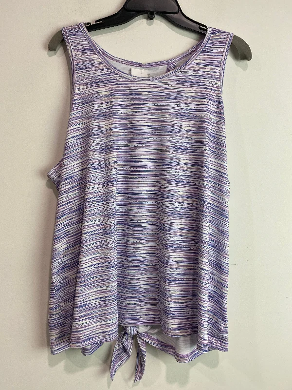Yoga Tops for Active Women -Athletic Tank Top By Zelos In Purple, Size: XXL