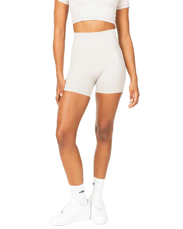 Yoga Shorts for Yoga Enthusiasts -Aura Bonded Shorts - Oat Latte