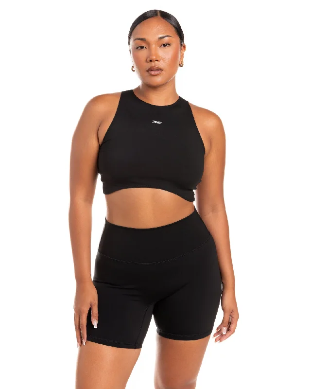 Zip-Up Yoga Tops for Flexibility -Aura Curve Tank - Black