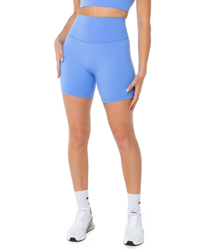 Yoga Shorts for Mobility and Comfort -Aura Scrunch Shorts - Powder Blue