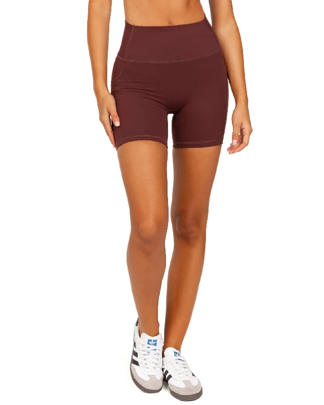 Yoga Shorts for Relaxing and Stretching -Aura SF Ascend Shorts - Decadent Chocolate