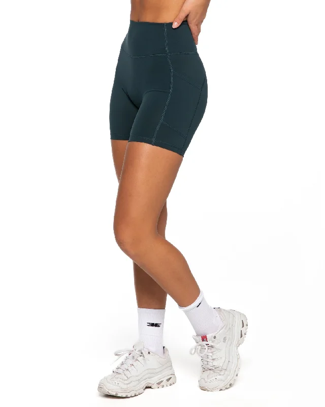 Yoga Shorts for Flexible Poses -Aura SF Ascend Shorts - Deep Forest