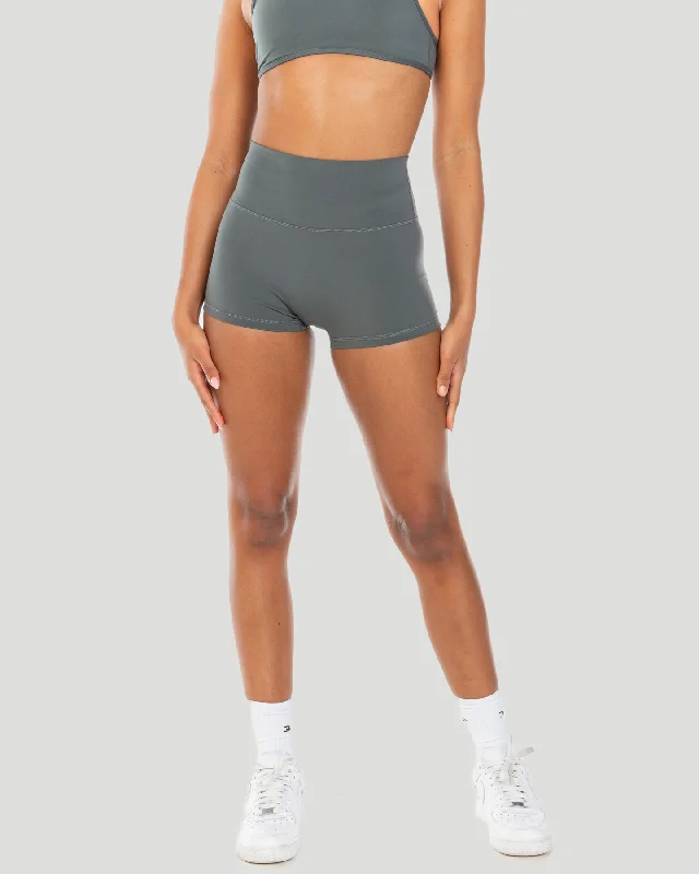 Premium Yoga Shorts for Flexibility Training -Aura SF Micro Shorts - Cloud Grey