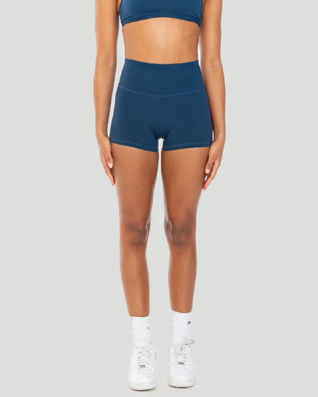 Yoga Shorts for Power Yoga Practice -Aura SF Micro Shorts - Navy