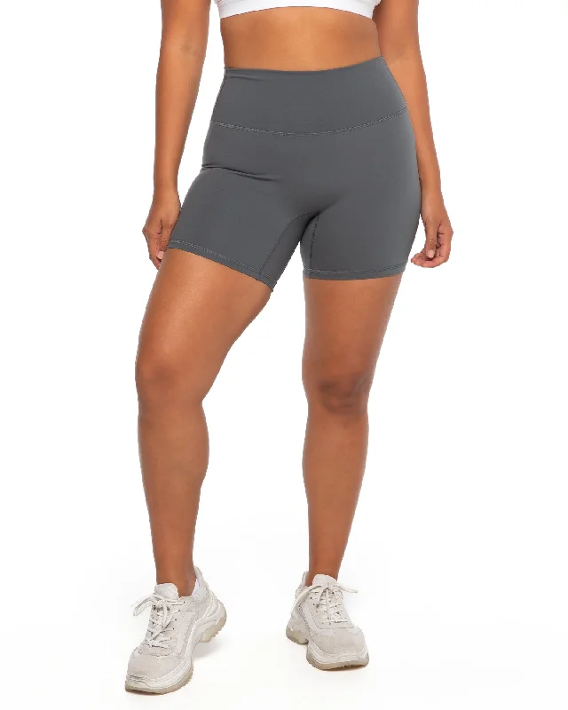 Comfortable Yoga Shorts for Daily Practice -Aura SF Shorts - Cloud Grey