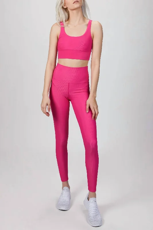 Stretchable Yoga Shorts for Active Women -Ayla Legging In Fuchsia