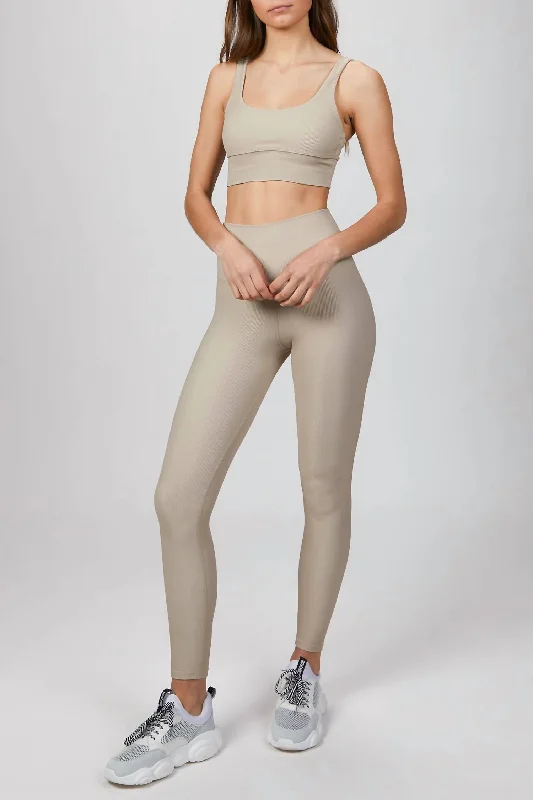 Full-Length Yoga Shorts for Comfort -Ayla Legging In Taupe