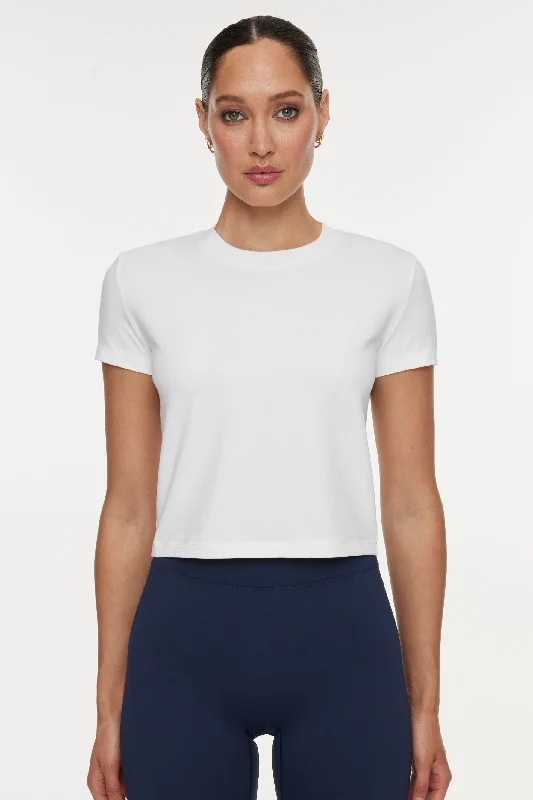 Yoga Tops for Better Movement -Baby Tee - Gardenia