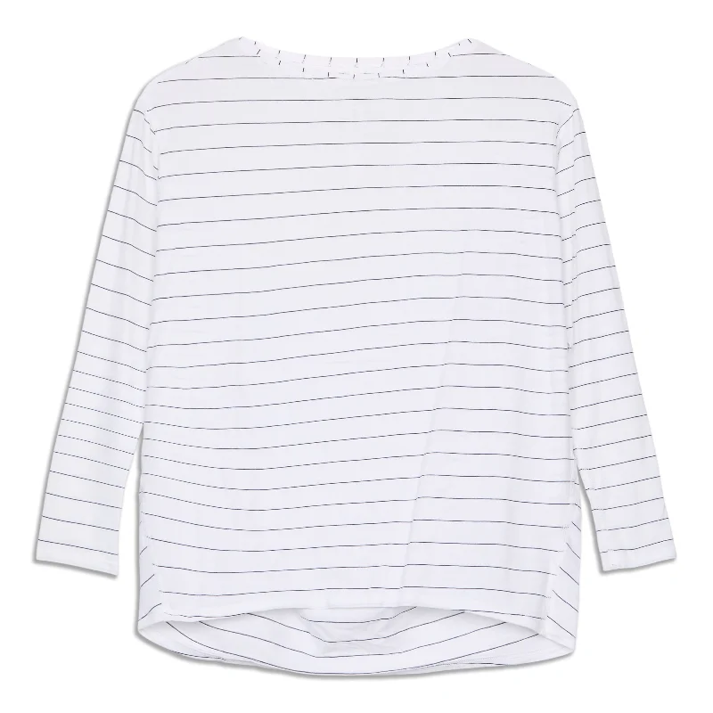 Women's Yoga Tops with High Stretch Fabric -Back In Action Long Sleeve Shirt - Resale Women's Yoga Tops with High Stretch Fabric -Back In Action Long Sleeve Shirt - Resale