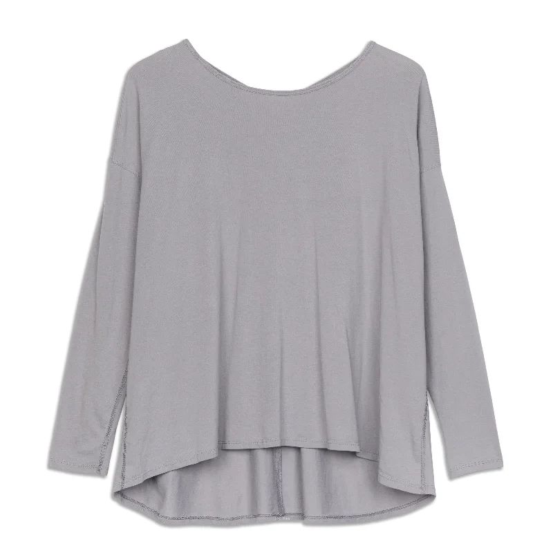 Yoga Tops with Mesh for Increased Comfort -Back Into It Long Sleeve Shirt - Resale