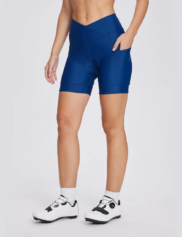 Yoga Shorts with Smooth Waistband -Airide UPF 50+ Crossover Cycling Shorts