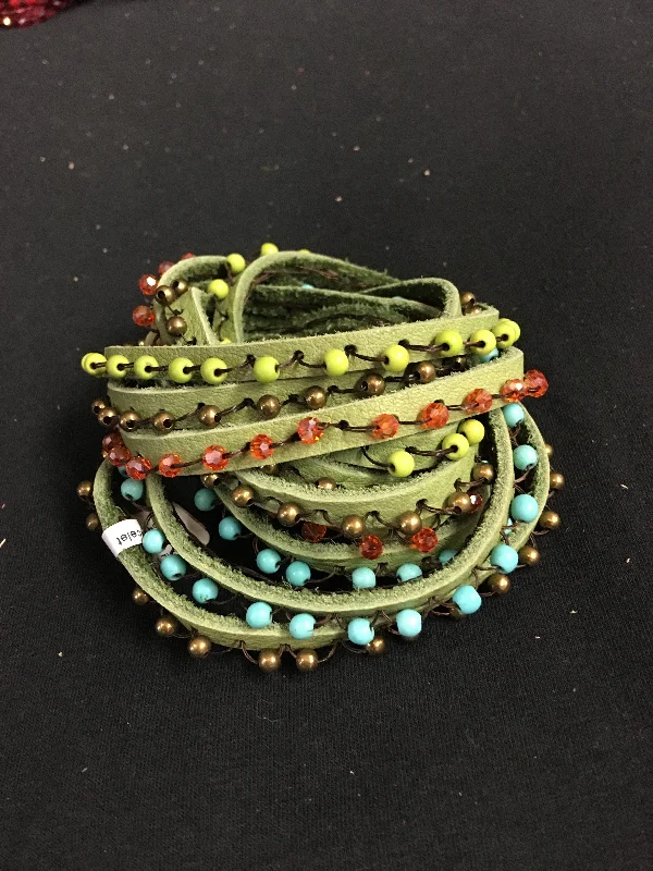 Yoga Shorts for Pilates and Core Strength -Bali Queen Five Strand Leather Wrap Bracelet Green Yoga Shorts for Pilates and Core Strength -Bali Queen Five Strand Leather Wrap Bracelet Green