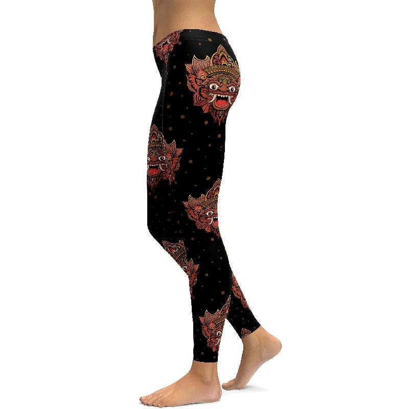 Performance Yoga Pants -Balinese Masks Leggings