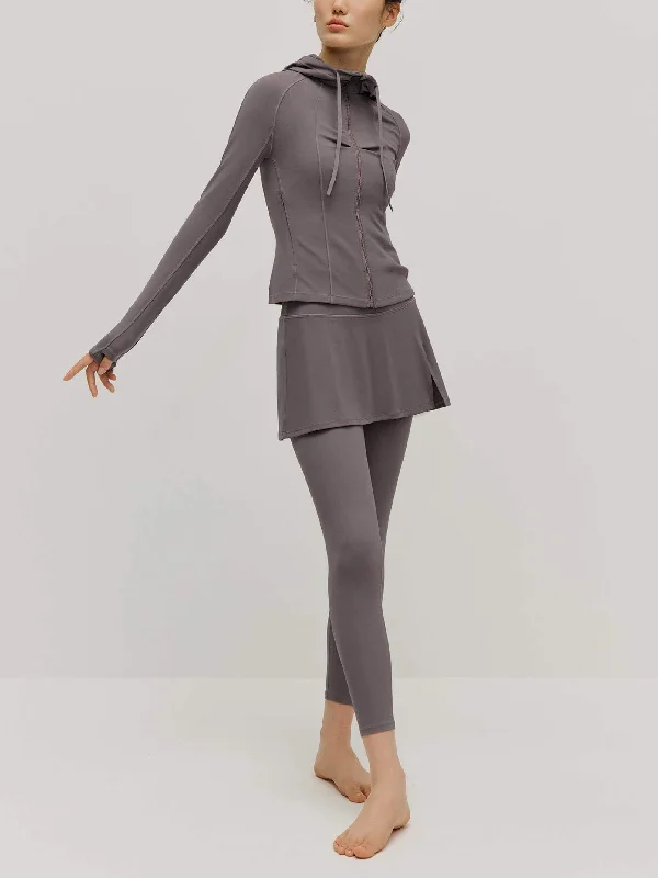 Yoga Tops for Full Support -Ballet Fitted Hoodie