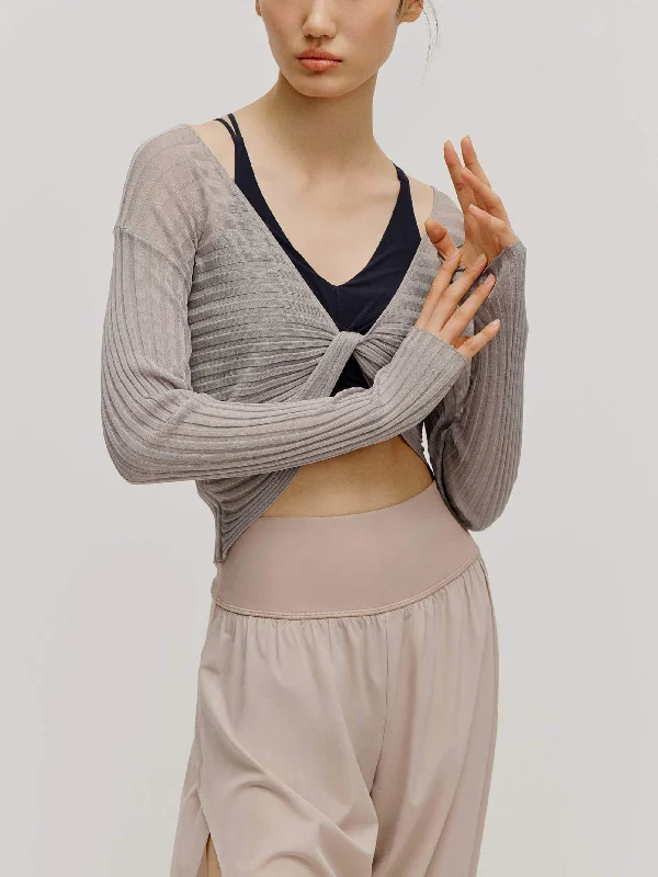 Yoga Tops for Stretching Poses -Ballet Knotted Cardigan