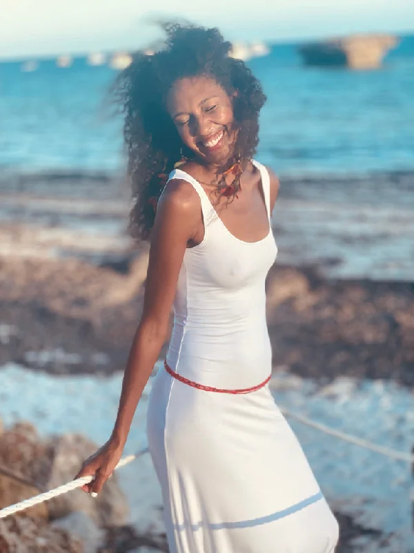 Women's Yoga Pants for Enhanced Flexibility -FITTED JUMPSUIT WHITE
