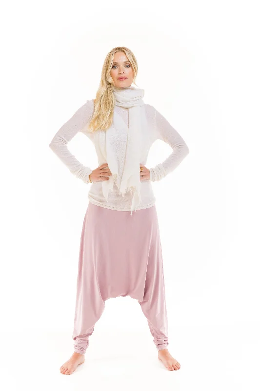 Comfortable Fit Yoga Pants for Flexibility -HAREM LOUNGE PANTS ROSEWOOD