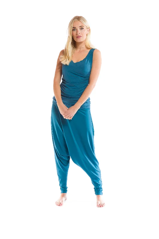 High-Waisted Yoga Pants for Better Support -HAREM LOUNGE PANTS TEAL