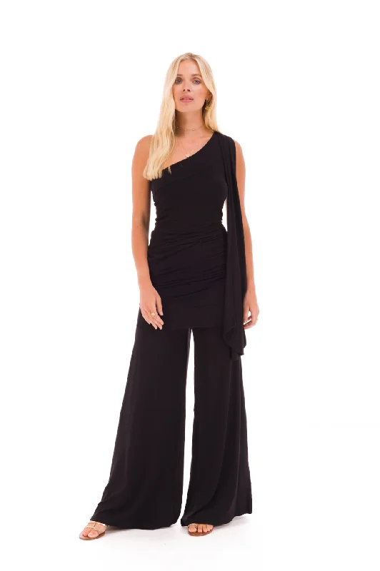 Compression Yoga Pants -PALAZZO PANTS BLACK