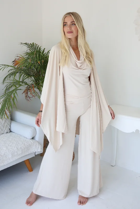 Performance Yoga Pants -PALAZZO PANTS ECRU