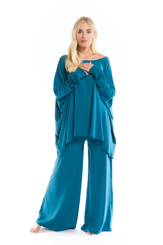 Yoga Pants for Relaxation Poses -PALAZZO PANTS TEAL