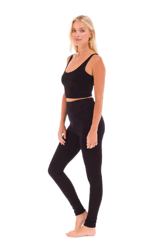 Yoga Pants for Running -REVERSIBLE YOGA PANTS BLACK- BROWN