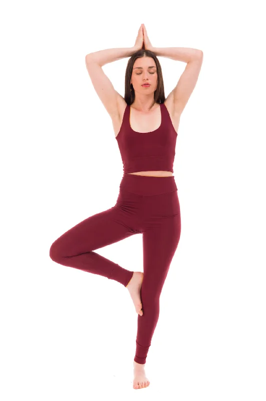 Yoga Pants for Daily Wear -REVERSIBLE YOGA PANTS BURGUNDY - TIBETAN YELLOW