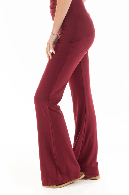 Yoga Pants for Meditation -SOUL PANTS BURGUNDY