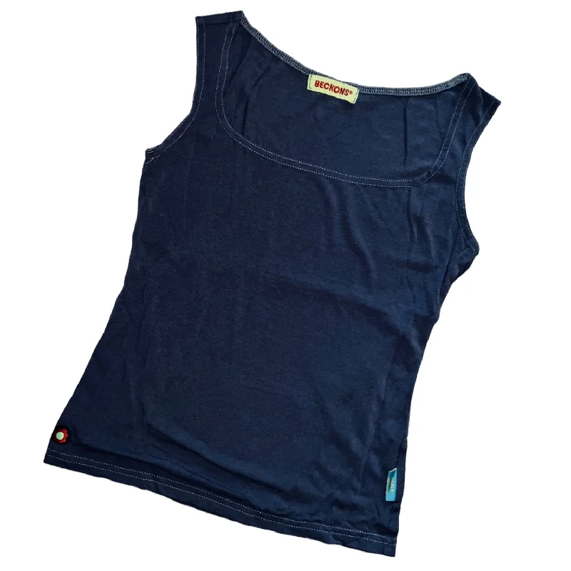 Crop Yoga Tops for Women -Strength Bamboo Tank Top - Blue Gray