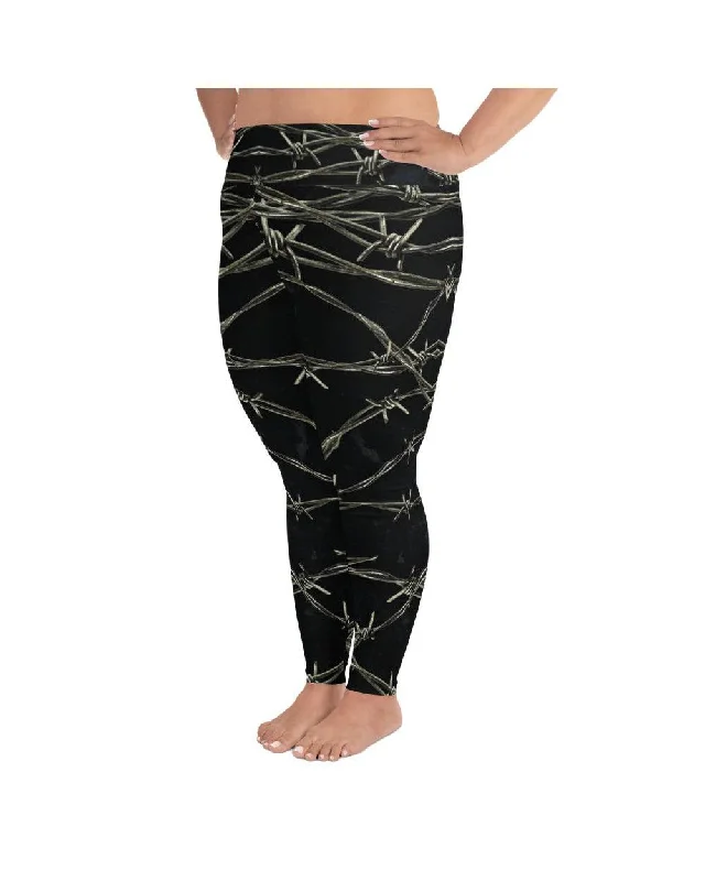 Affordable Yoga Pants -Barb Wire Plus Size Leggings