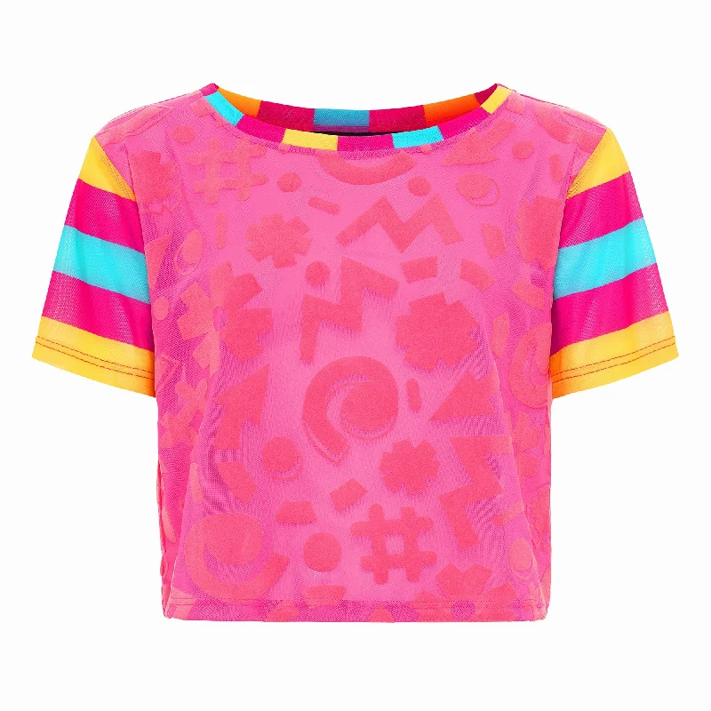 Yoga Tops for Deep Stretching Poses -Barbara Girl Mesh Tee - Pink