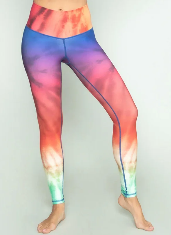 Comfortable Yoga Shorts for Long Sessions -Barefoot Legging In Fesitval Tie Dye