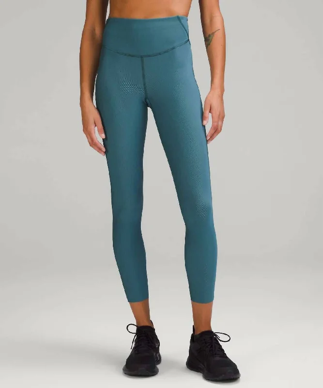 Breathable Yoga Shorts for Comfort -Base Pace High-Rise Tight 25" Two-Tone Ribbed In Teal Breathable Yoga Shorts for Comfort -Base Pace High-Rise Tight 25" Two-Tone Ribbed In Teal