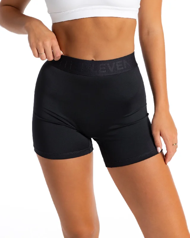 High-Waisted Yoga Shorts for Body Contouring -Baseline Shorts V1 - Black