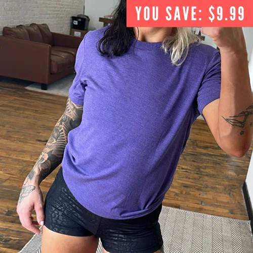 Yoga Tops for Full Range of Motion -Unisex Tee | Purple