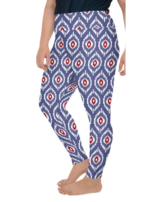 Yoga Pants for Deep Flexibility -Batik Inspired Plus Size Leggings