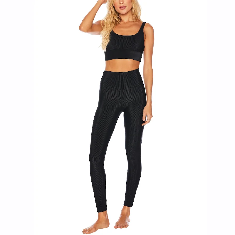 Stylish Yoga Pants for Gym -Ayla Legging - Black Ribbed