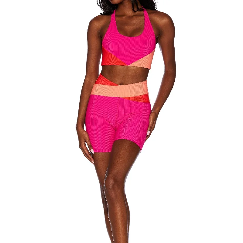 Yoga Pants with Pockets -Cora Bike Short - Magenta Coral