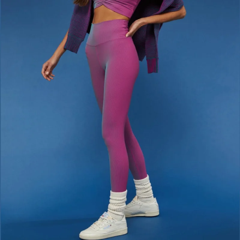 Yoga Pants for Intense Practice -Tayler Legging - Sorbet Two Tone Rib