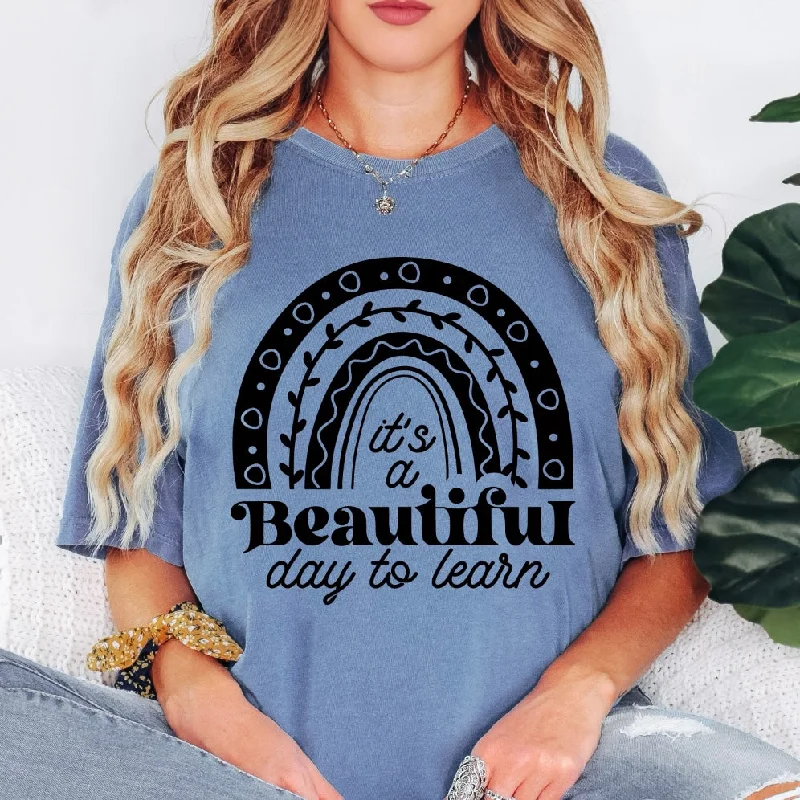 Yoga Tops for Better Posture and Comfort -Beautiful Day to Learn • Comfort Colors