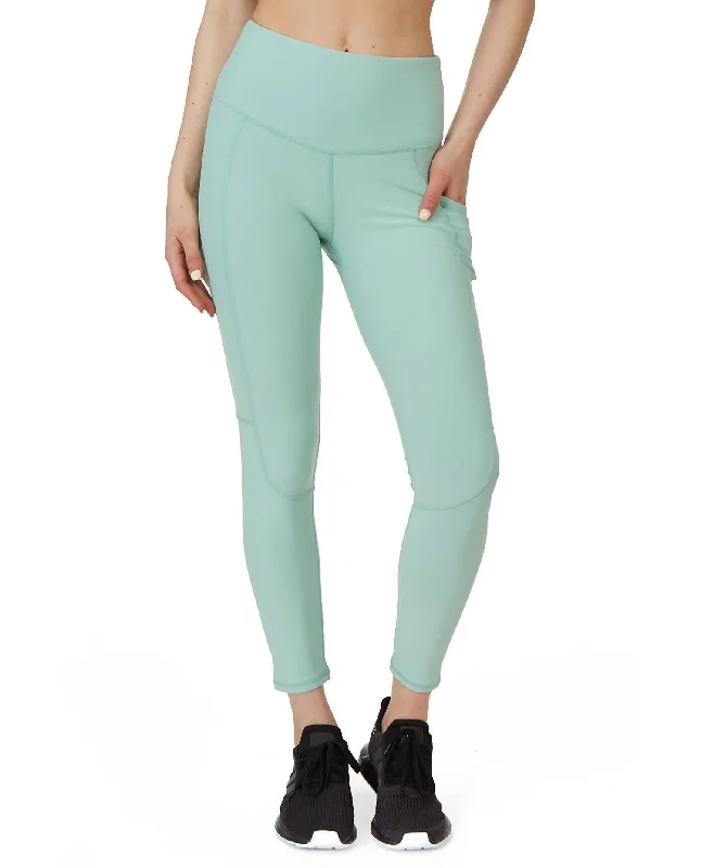 Yoga Shorts for Comfortable Workouts -Becky Ankle Legging With Pockets In Pistachio