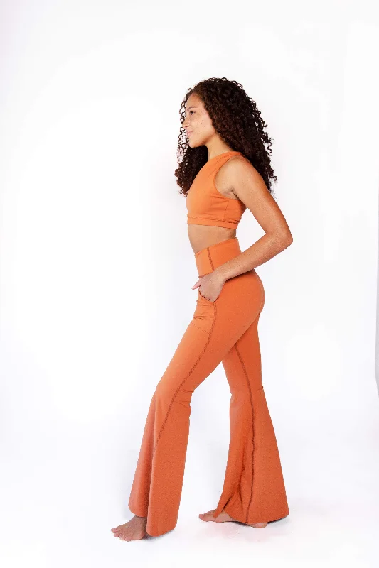 Seamless Yoga Pants -Bell Bottoms 2.0 in Burnt Orange